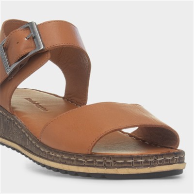 Ellie Womens Tan Wide Fit Sandal