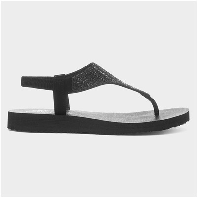 Meditation Womens Black Vegan Sandal