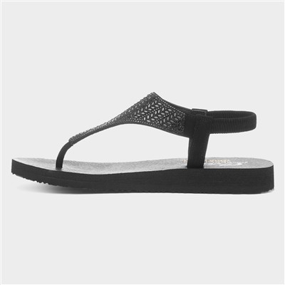 Meditation Womens Black Vegan Sandal