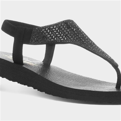Meditation Womens Black Vegan Sandal