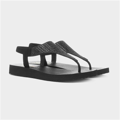 Meditation Womens Black Vegan Sandal