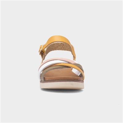 Karla Womens Mustard Strappy Sandal