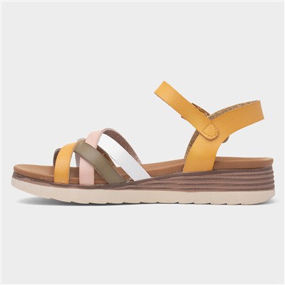Karla Womens Mustard Strappy Sandal