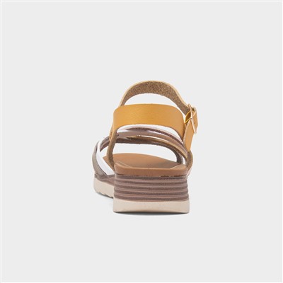 Karla Womens Mustard Strappy Sandal