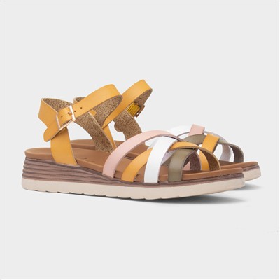 Karla Womens Mustard Strappy Sandal