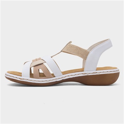 Antistress Womens White Strappy Sandal