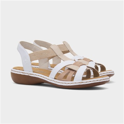 Antistress Womens White Strappy Sandal