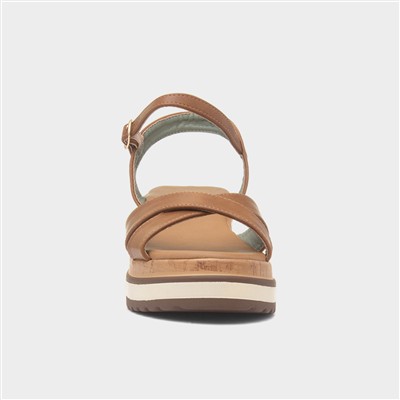 Libby Womens Tan Wedge Sandal