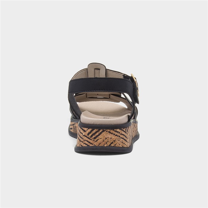 Antistress Womens Black Leather Sandal