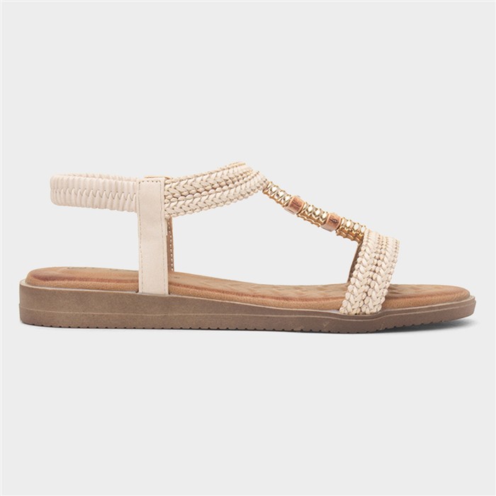 Portofino Womens Cream Slip On Sandal