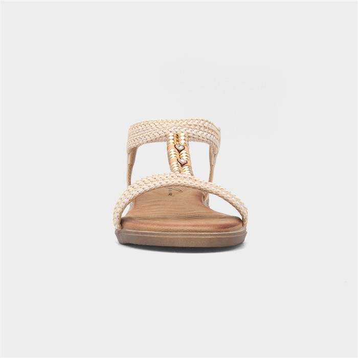 Portofino Womens Cream Slip On Sandal