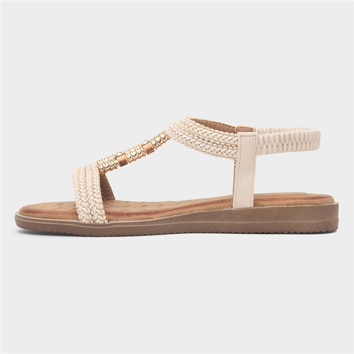 Portofino Womens Cream Slip On Sandal