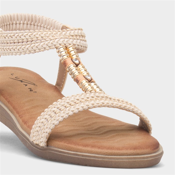 Portofino Womens Cream Slip On Sandal