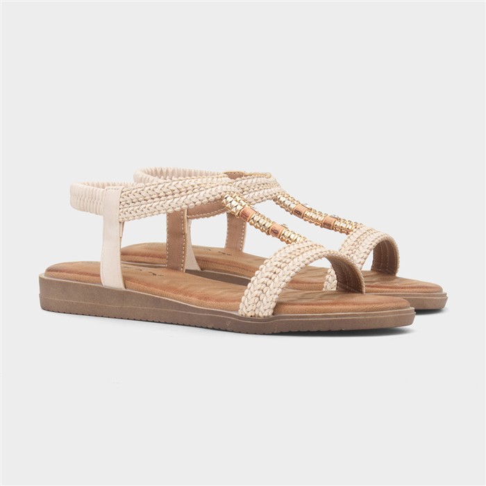 Portofino Womens Cream Slip On Sandal