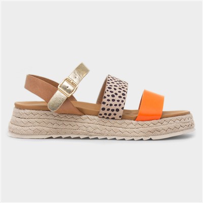 Summer Womens Orange Buckle Sandal