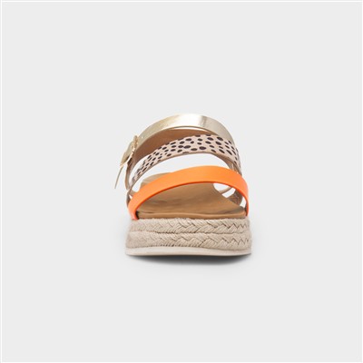 Summer Womens Orange Buckle Sandal