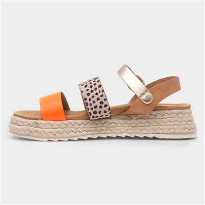 Summer Womens Orange Buckle Sandal