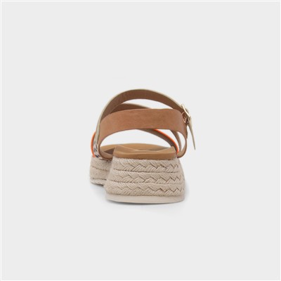 Summer Womens Orange Buckle Sandal