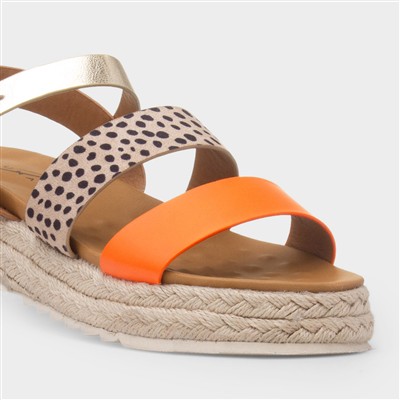 Summer Womens Orange Buckle Sandal