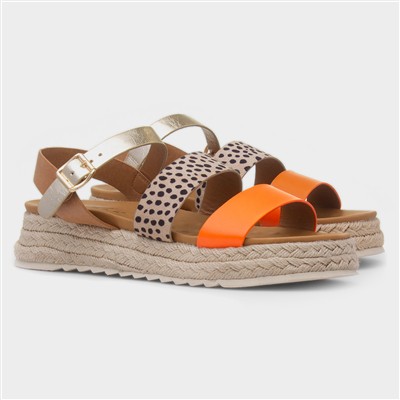 Summer Womens Orange Buckle Sandal