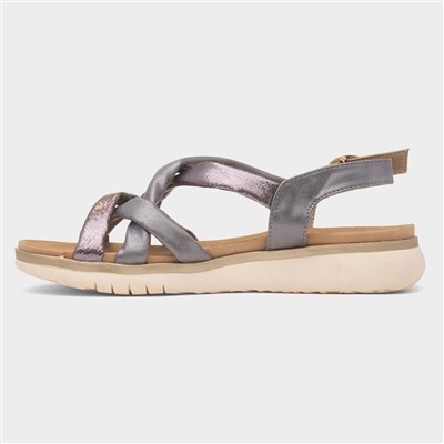 Roma Womens Pewter Strappy Sandal