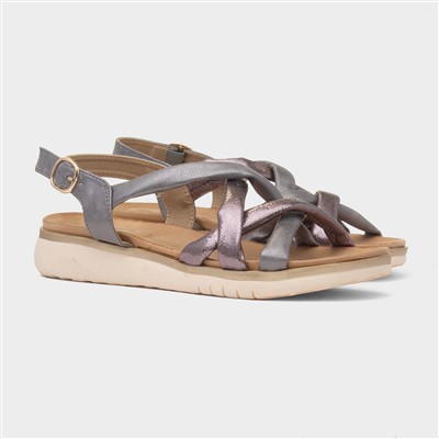 Roma Womens Pewter Strappy Sandal