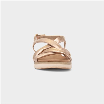 Roma Womens Rose Gold Strappy Sandal