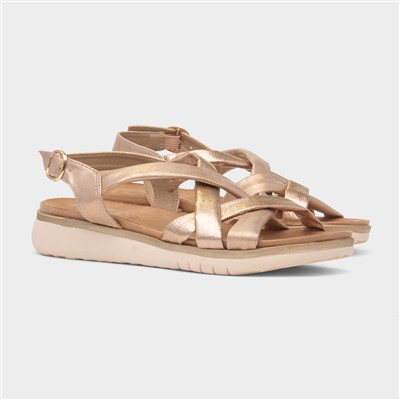 Roma Womens Rose Gold Strappy Sandal