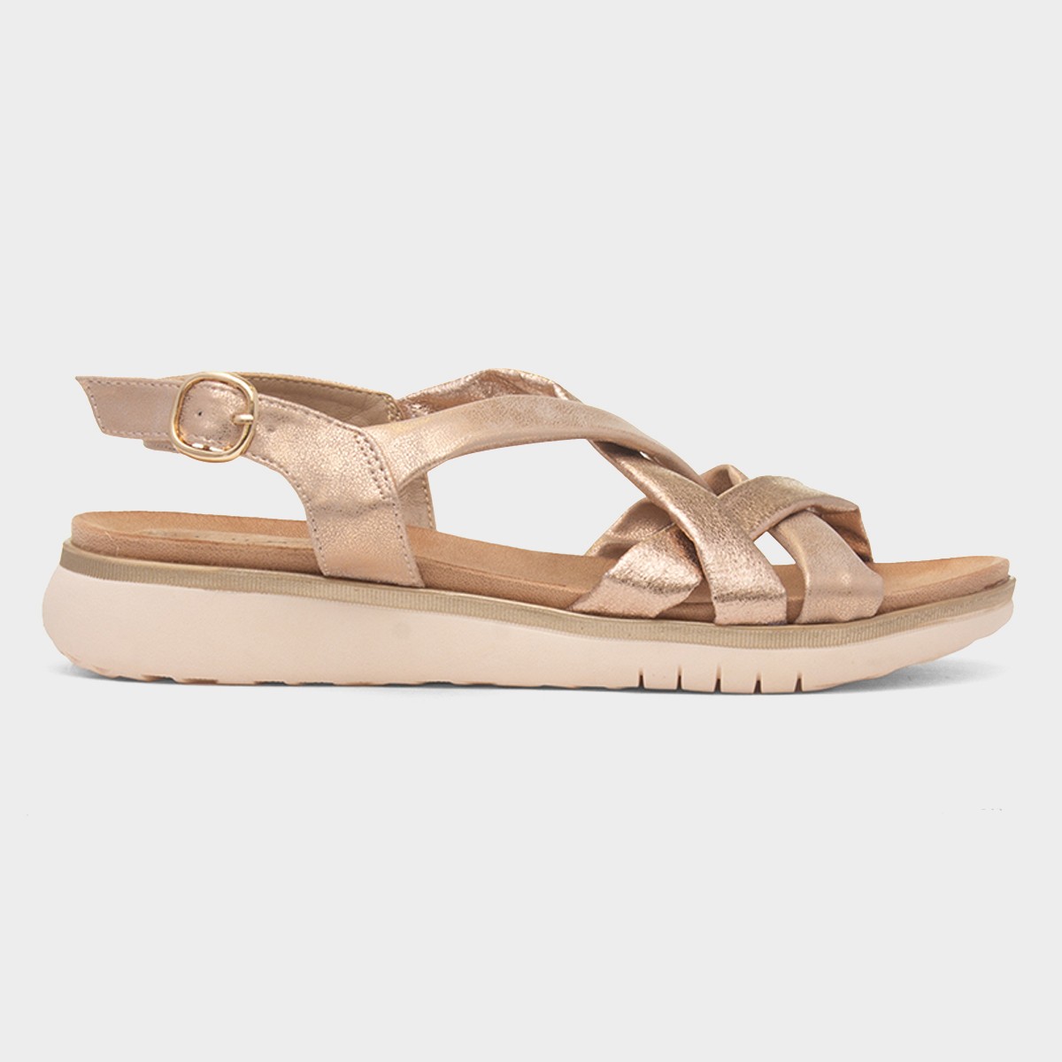 Roma Womens Rose Gold Strappy Sandal