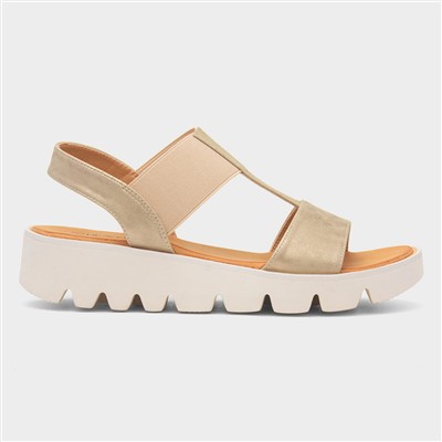 Ritz Womens Gold Shimmer Sandal