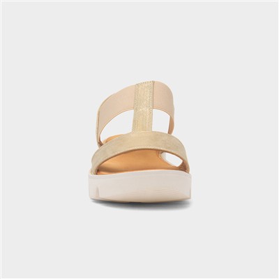 Ritz Womens Gold Shimmer Sandal
