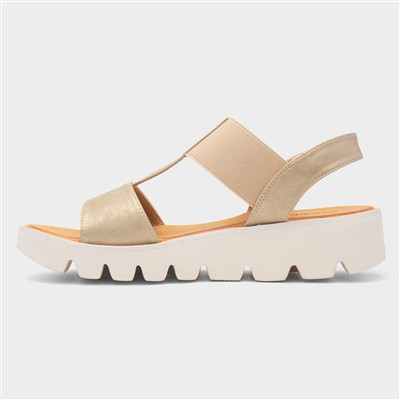 Ritz Womens Gold Shimmer Sandal