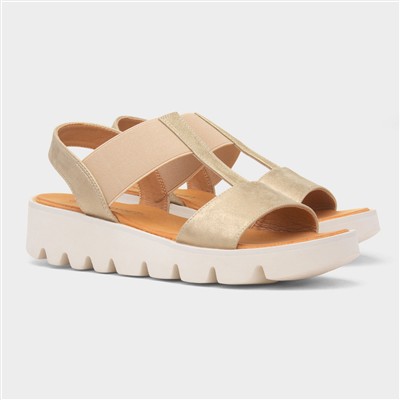 Ritz Womens Gold Shimmer Sandal