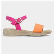 Heavenly Feet Sara Womens Orange & Fuchsia Sandal (Click For Details)