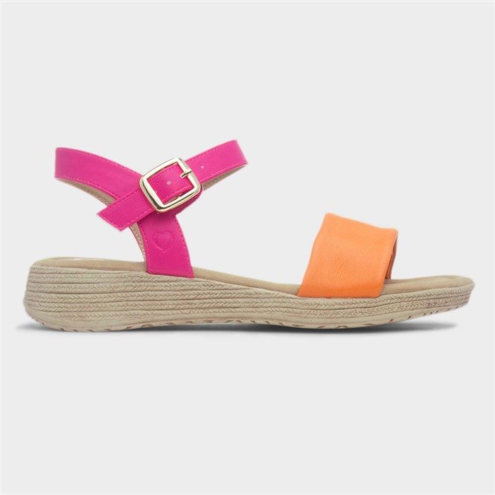Sara Womens Orange & Fuchsia Sandal