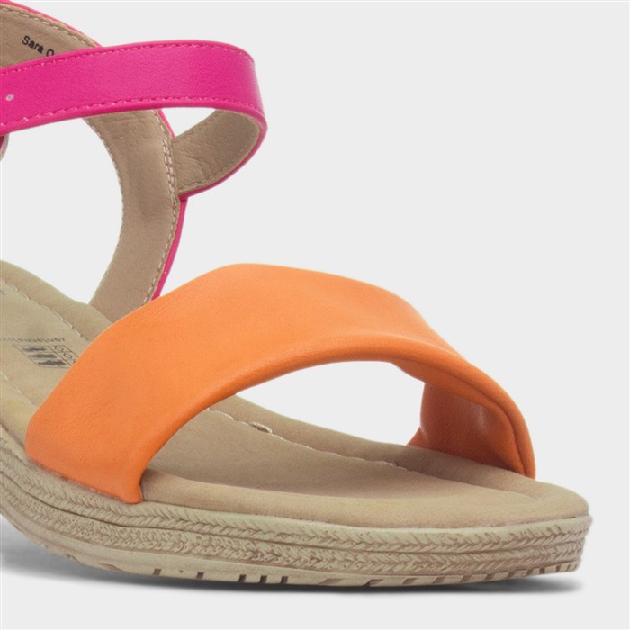 Sara Womens Orange & Fuchsia Sandal