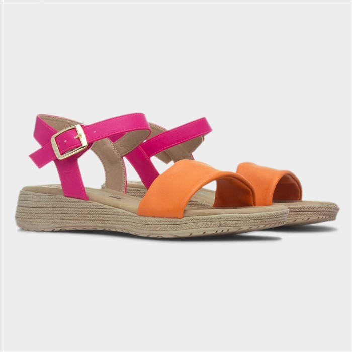 Sara Womens Orange & Fuchsia Sandal
