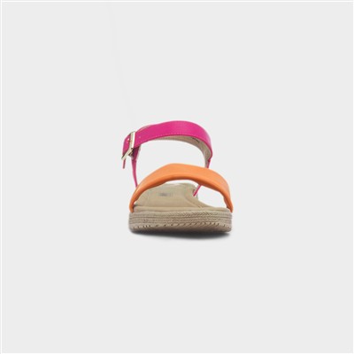Sara Womens Orange & Fuchsia Sandal