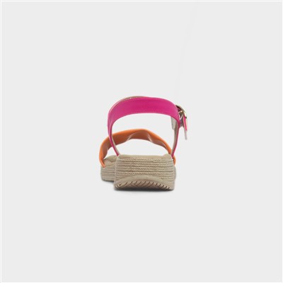 Sara Womens Orange & Fuchsia Sandal