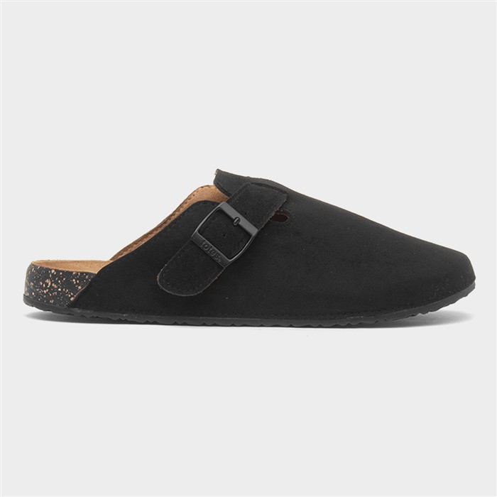 Womens Black Closed Toe Mule Sandal