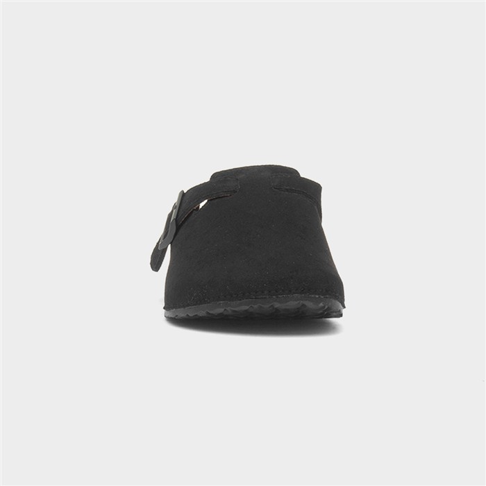 Womens Black Closed Toe Mule Sandal