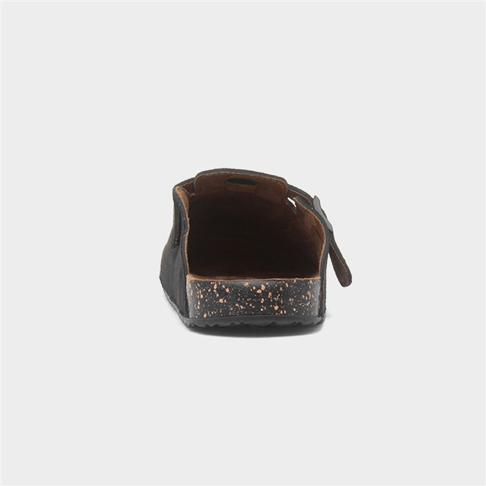 Womens Black Closed Toe Mule Sandal