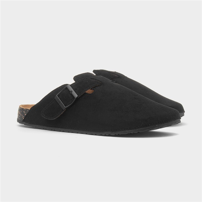 Womens Black Closed Toe Mule Sandal