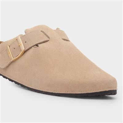 Womens Sand Suede Mule Sandal