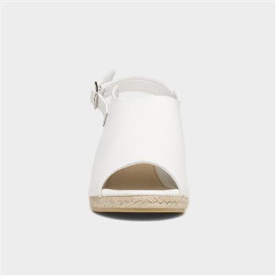 Kerrie Womens White Wedge Sandal