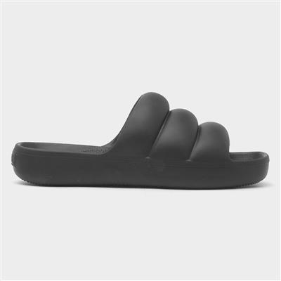 Solbounce Womens Black Puffy EVA Slider