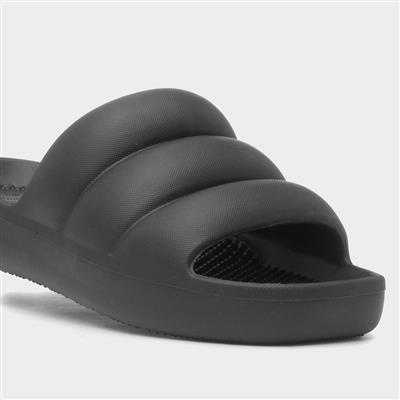 Solbounce Womens Black Puffy EVA Slider