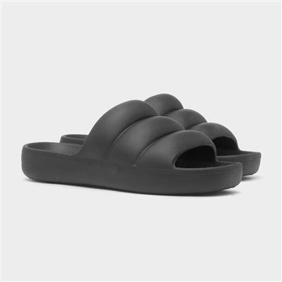 Solbounce Womens Black Puffy EVA Slider