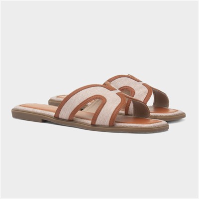 June Womens Beige Mule Sandal