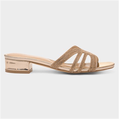 Helena Womens Gold Heeled Sandal